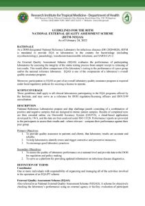GUIDELINES FOR THE RITM NATIONAL EXTERNAL QUALITY .